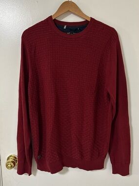 Point Zero Men's Crewneck Sweater in Burgundy